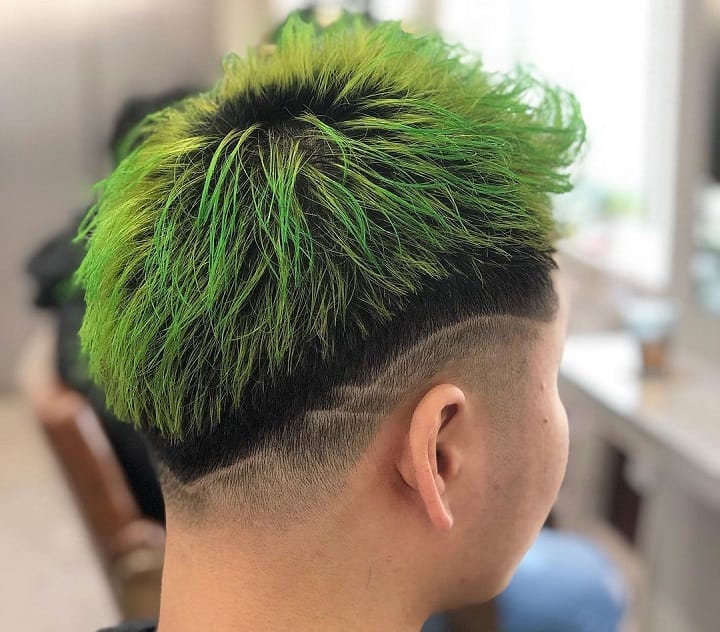 V-Shaped And Green Perm