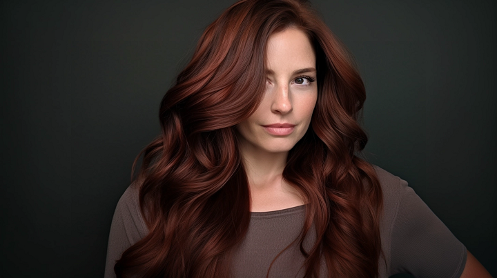 Brown Hairstyle with Auburn Highlights