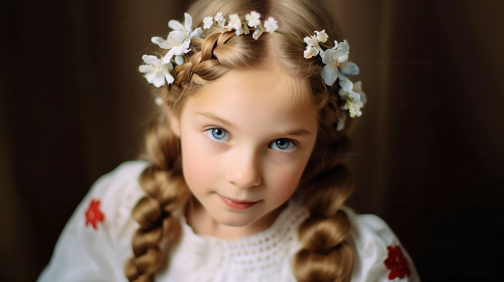 Cute Floral Crown Braids Hair for Girls