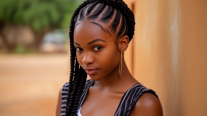 Ghana Cornrows Haircut for Girls