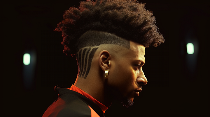 Messy Frohawk Hairstyle Paired With a Taper Fade
