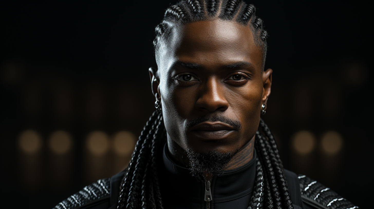 cornrows mid tapered hairstyle for men