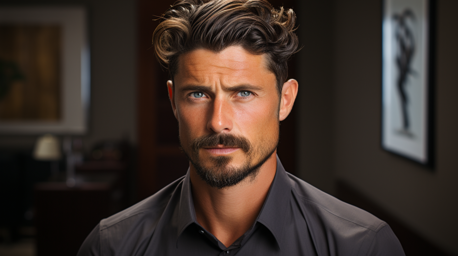 mid taper wavy hair for men