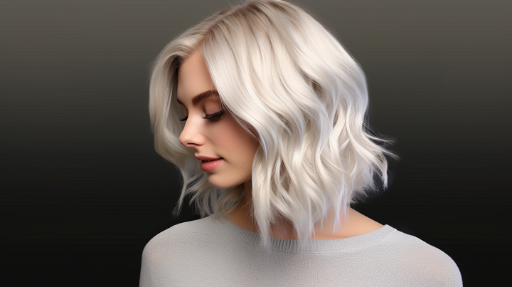 Platinum Blonde Wavy Lob Hair