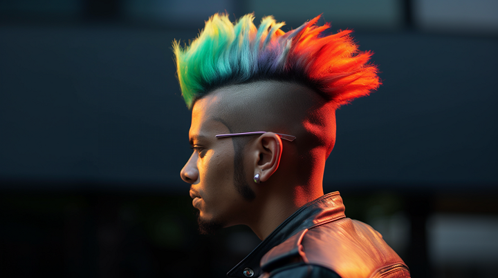 Rainbow Frohawk Haircut