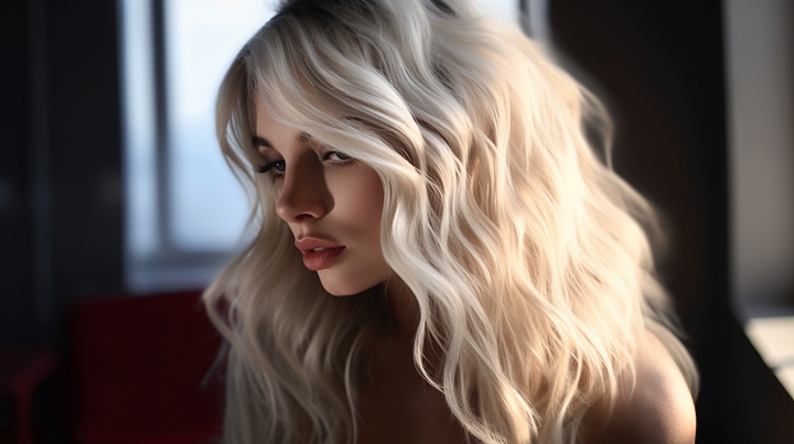 Sandy Platinum Blonde Hairstyle Color