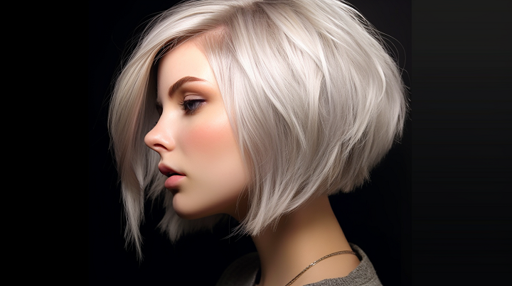 Short Icy Blonde Pageboy Hair