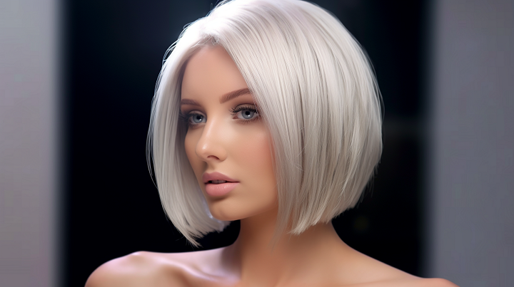 Sleek Icy Blonde Bob Hair