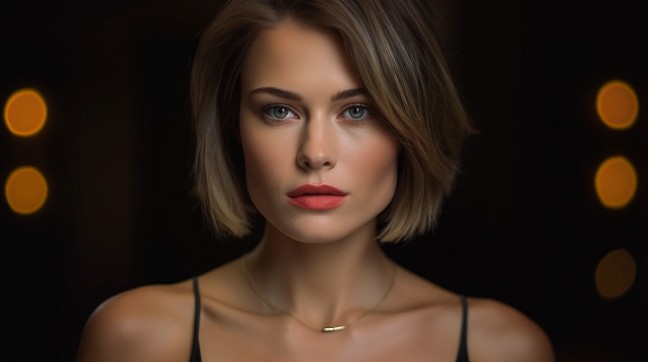 Straight Bob Hair with a Deep Side Part