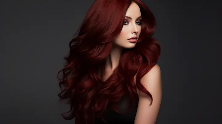 Stunning Red Highlights Haircut on Dark Brown Hair