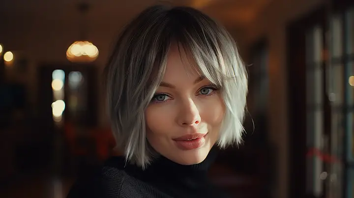 Very Short Pixie Bob Hairstyle with Square Layers