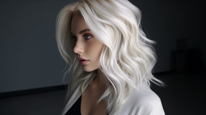 Wavy Icy White Blonde Hair