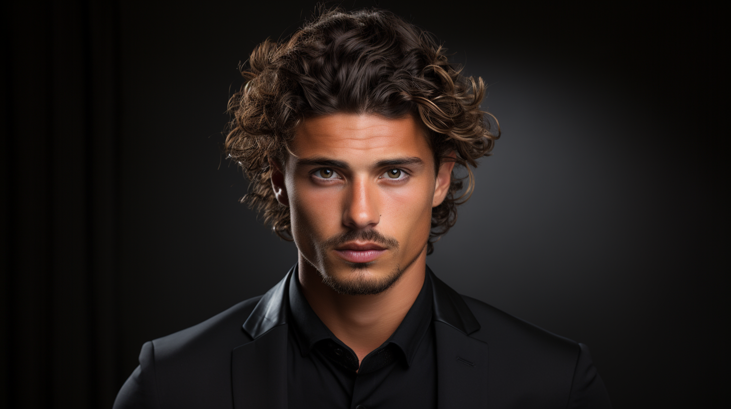 mid taper curly hair for men