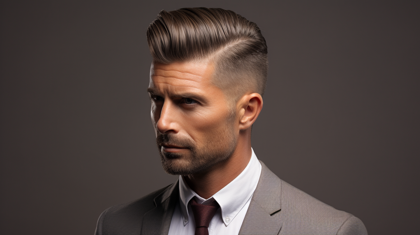 mid taper slick back hairstyle for men