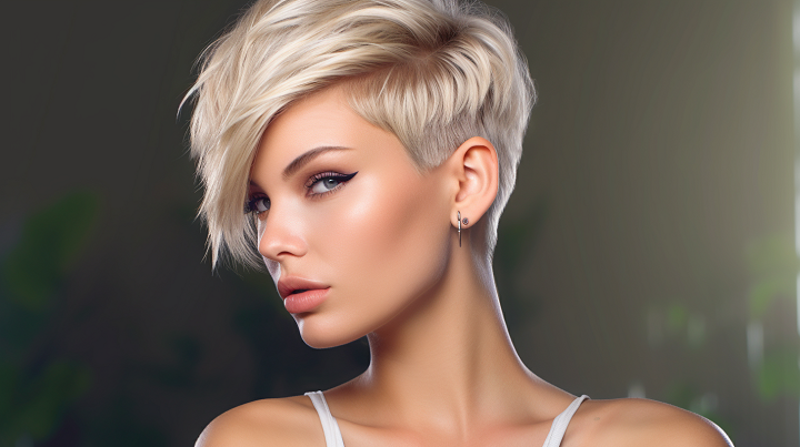 Blonde Pixie with Root Fade Hairstyle