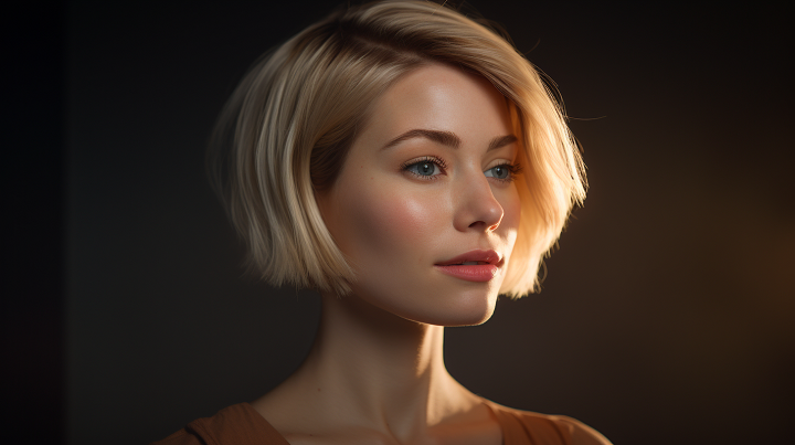 Cute Short Inverted Blonde Bob Cut