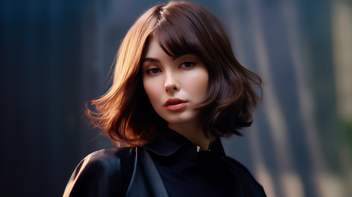 French Girl Haircut with Lob and Side Swept Bangs