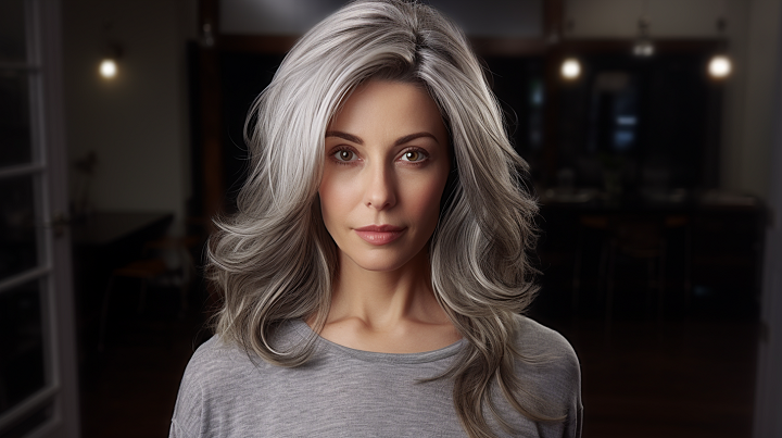 Gray Hairstyle Blend With Highlights