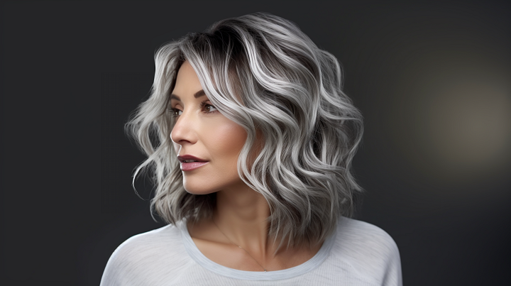 Icy Gray Hairstyle Blend