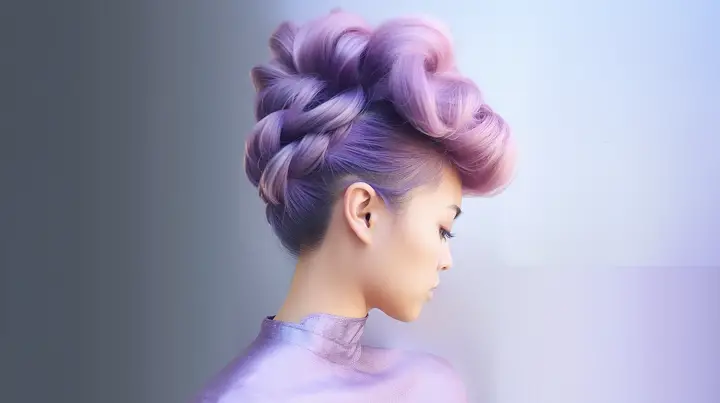 Lavender Beehive Bun Hair