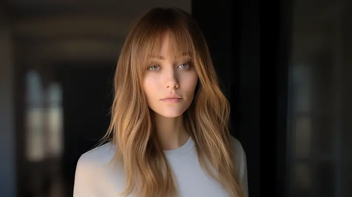 Low-Maintenance Feathered Bangs with Long Hair