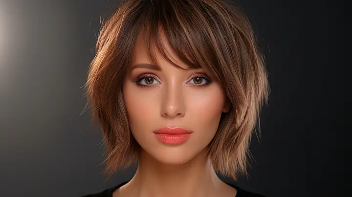 Medium-Length Hair with Soft Feathered Bangs