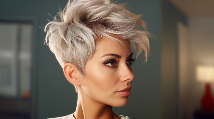 Pixie Undercut Haircut with Flipped Up Bangs