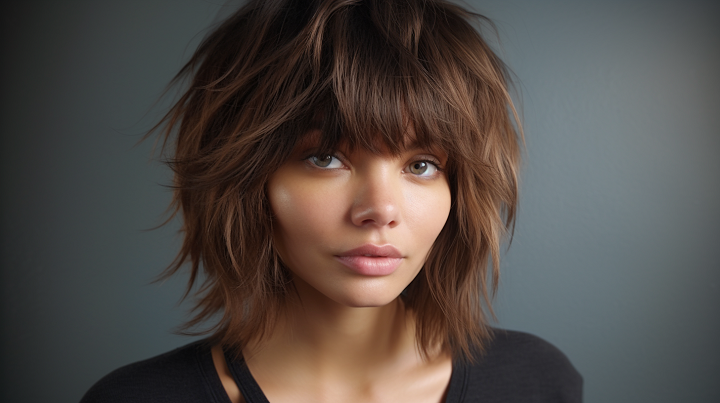 Shaggy Hairstyle with French Fringe