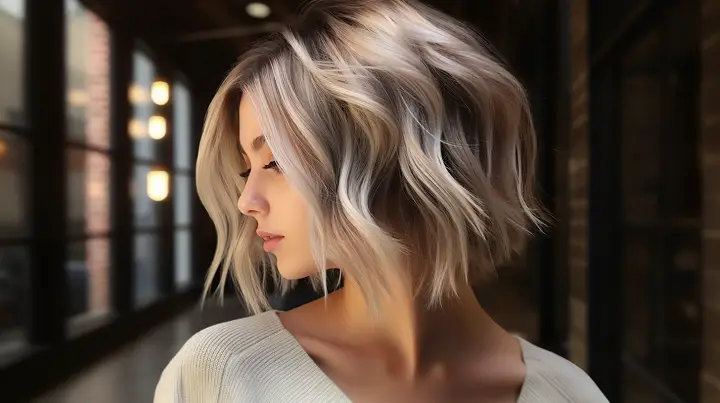 Short Balayage Choppy Bob Hair