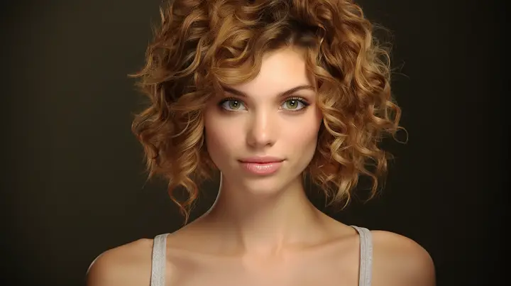 Short Curly Haircut with Long Face-Framing Pieces