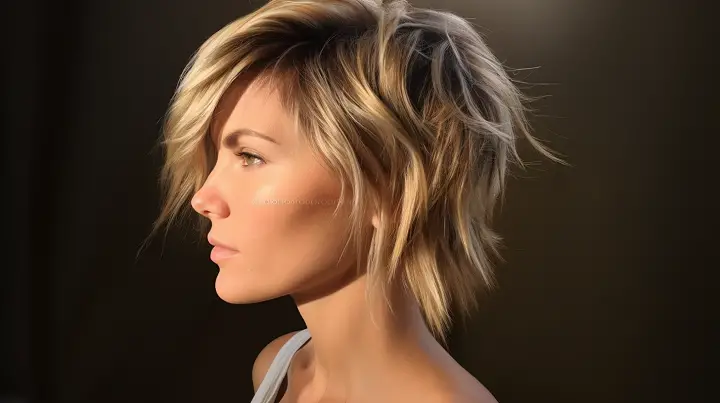 Short Highlighted Shaggy Hairstyle