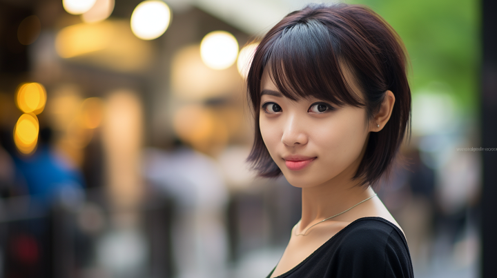Short Japanese Hair with Side Swept Bangs