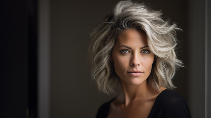 Short Layered Ash Blonde Balayage Hair