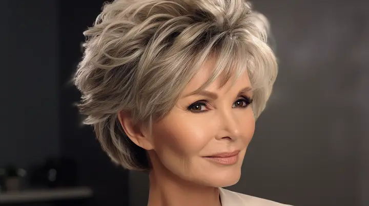 Short Shag Hair for 60-Year-Old Women