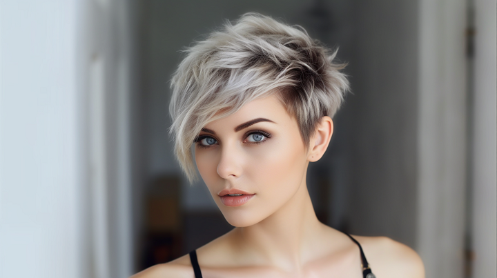 Silver Balayage Pixie Hairstyle