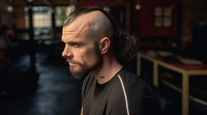 Skullet Hair With Beard