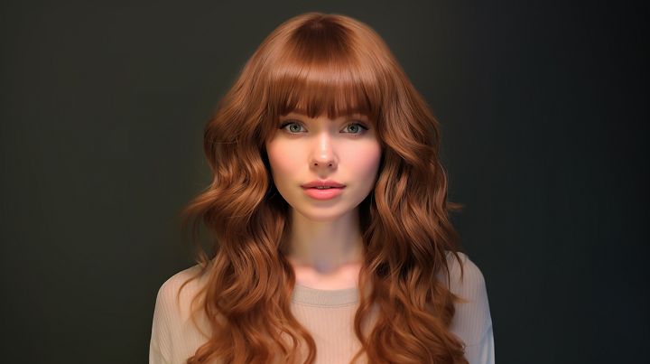 Soft Brown Waves Hair with Razored Bangs
