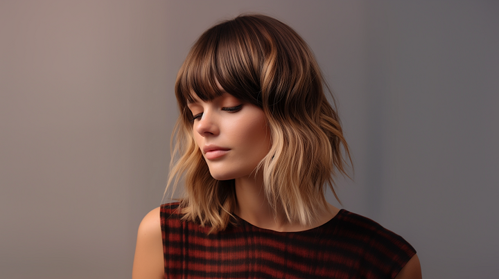 Soft Shag Hair with Classic French Bangs