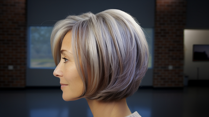 Striped Multi-Tone Gray Blending Hair