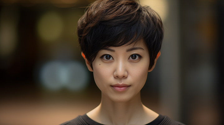 Textured Short Hair for Asian Square Face