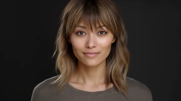 Thin Feathered Bangs Hairstyle for Fine Hair