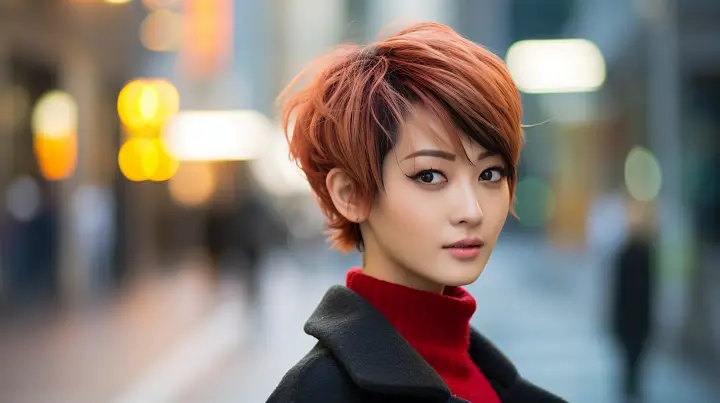 Vibrant Short Messy Pixie Hairstyle