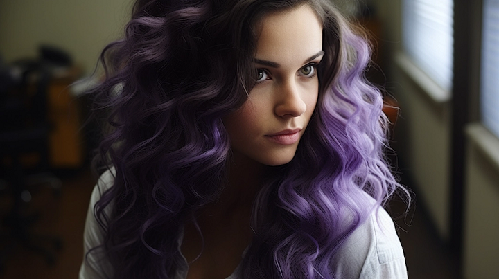 Purple Reverse Balayage Hair