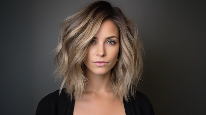 Reverse Balayage Hair with Shadow Root