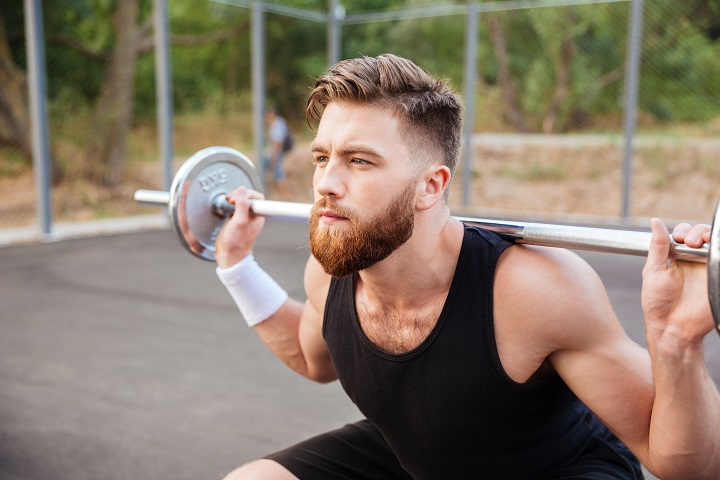 Bearded Man Exercising