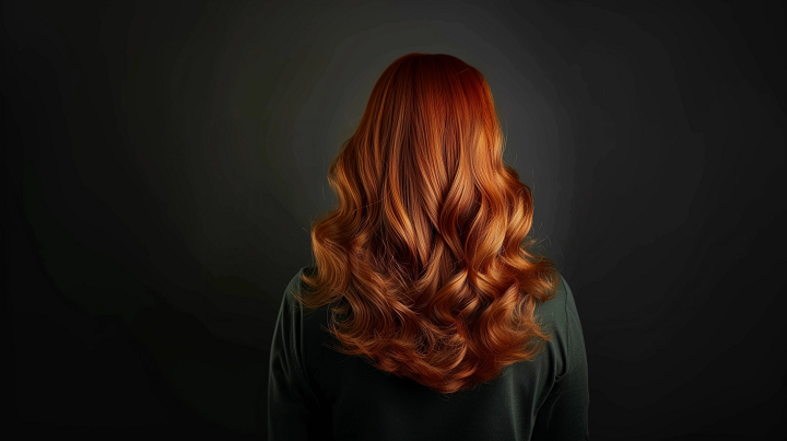 Auburn Wavy V Shaped Hair