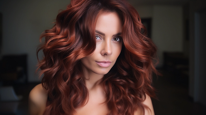 Brown Haircut With Red and Copper Highlights