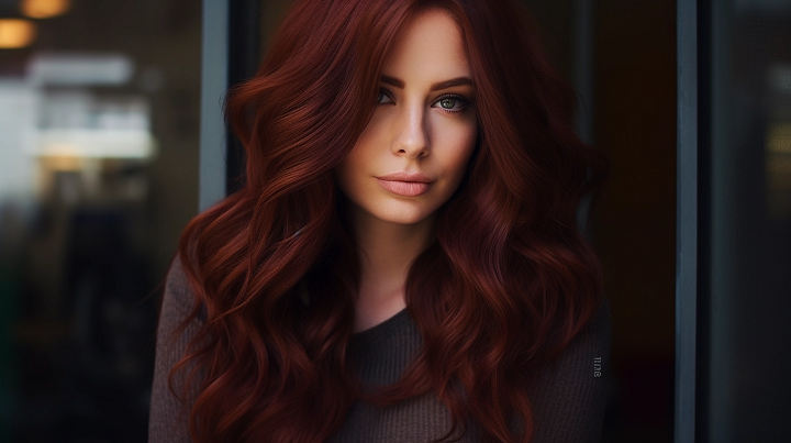 Dark Red Brown Haircut Color