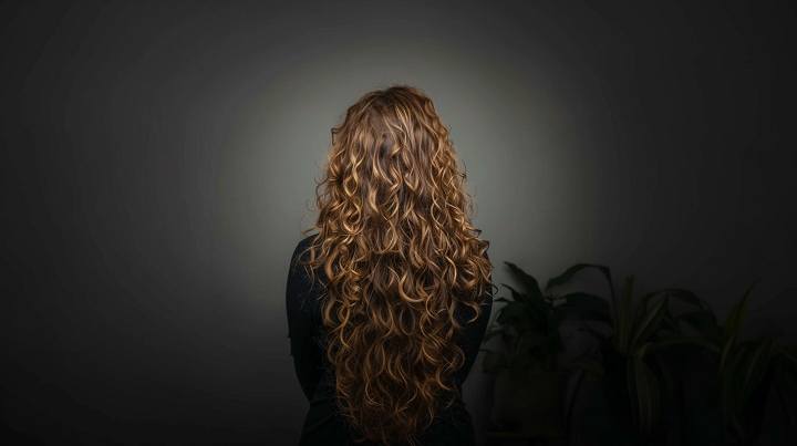 Long Curly V Shaped Hair