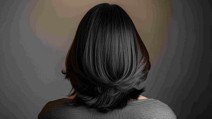 Mid-Length V Hair With Bumped Ends